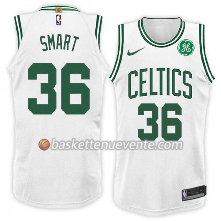 Maillot Basket Boston Celtics Marcus Smart 36 Nike 2017-18 Blanc Swingman - Homme